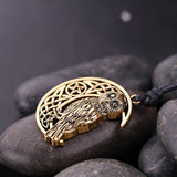 Adjustable Goddess Crescent Moon Pendant Owl Necklace (In gold and silver color) 