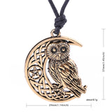 Adjustable Goddess Crescent Moon Pendant Owl Necklace (In gold and silver color) 