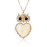 Stunning Owl and Heart Necklace for Her (comes in silver / gold and rose gold color) 