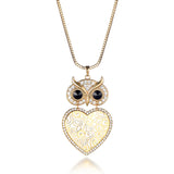 Stunning Owl and Heart Necklace for Her (comes in silver / gold and rose gold color) 