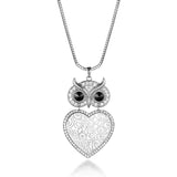 Stunning Owl and Heart Necklace for Her (comes in silver / gold and rose gold color) 