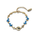 Absolutely Gorgous Gold Plated Blue Dolphin and Heart Bracelet 