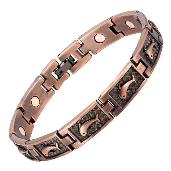 Magnetic Copper Plated Healing Dolphin Bangle 