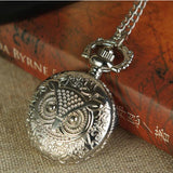 Absolutely Stunning Silver Color Quartz Pocket Watch Owl Necklace and Pendant 