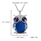 Crystal Rhinestone Owl Pendant Necklace - For Women 