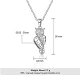 Cute Owl 925 Sterling Silver Pendant Necklaces for Women - Fine Accessories 